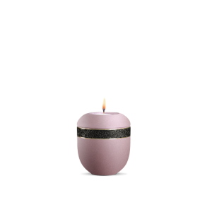 Gedenklicht, Infinity Noire, velvet Rosé, Schwarz glitzerndes Dekor