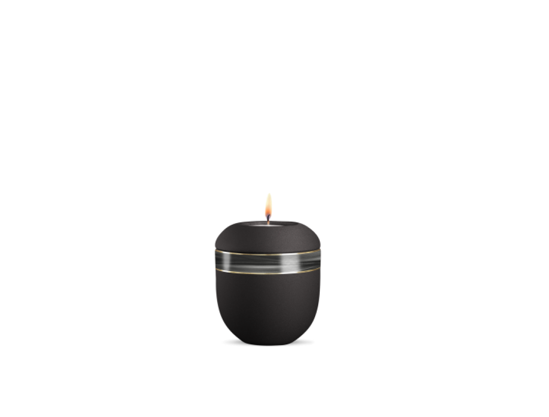 Gedenklicht, Infinity Sorrento, velvet Schwarz, Wellendekor