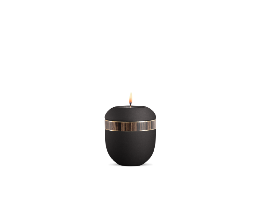 Gedenklicht, Infinity Foresta, velvet Schwarz, Zebranodekor