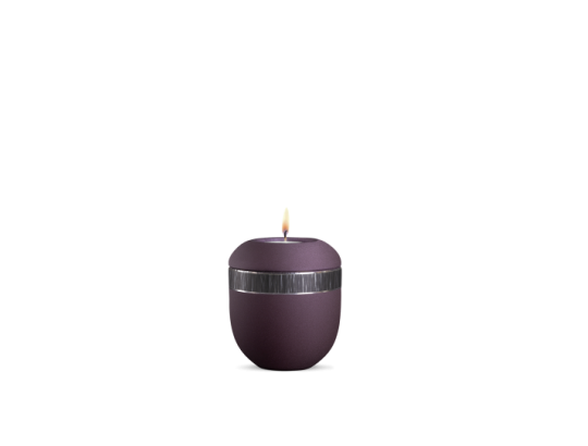Gedenklicht, Infinity Veta, velvet Berry, schwarz gebürstetes Dekor