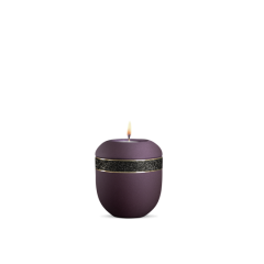 Gedenklicht, Infinity Noire, velvet Berry, Schwarz glitzerndes Dekor