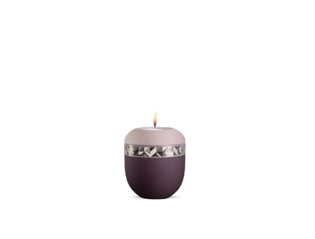 Gedenklicht, Infinity Artista, velvet Berry/Rosé, geometrisches Dekor