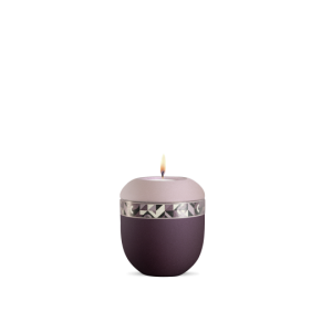 Gedenklicht, Infinity Artista, velvet Berry/Rosé, geometrisches Dekor