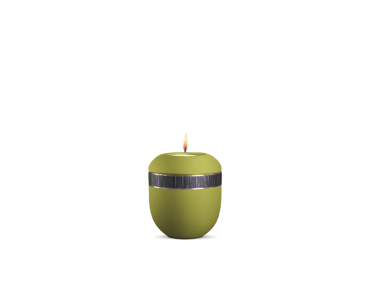 Gedenklicht, Infinity Veta, velvet Peridot, schwarz gebürstetes Dekor
