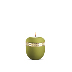 Gedenklicht, Infinity Livorno, velvet Peridot, gebürstetes Golddekor Zweig