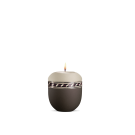 Gedenklicht, Infinity Torino, velvet Champagner/Siena, Intarsiendekor Wellen