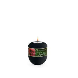 Edition Poesie, Samtton tiefschwarz - Gedenklicht, Rose , Du bist von uns gegangen… Edition Poesie, Samtton tiefschwarz - Gedenklicht, Rose , Du bist von uns gegangen…