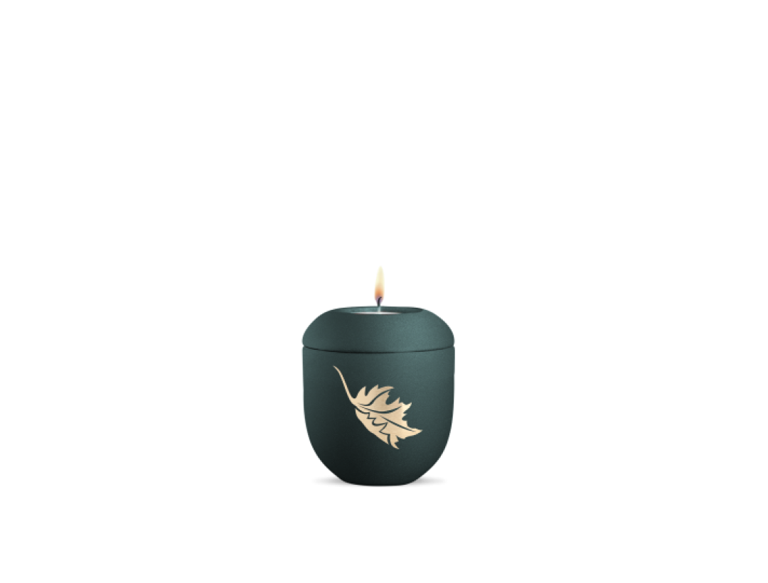 Edition Facette, Velvet Petrol, Blätter, Gedenklicht Edition Facette, Velvet Petrol, Blätter, Gedenklicht