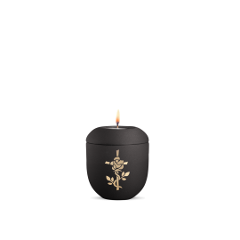 Edition Facette, Velvet Schwarz, Kreuz/Rose, Gedenklicht Edition Facette, Velvet Schwarz, Kreuz/Rose, Gedenklicht