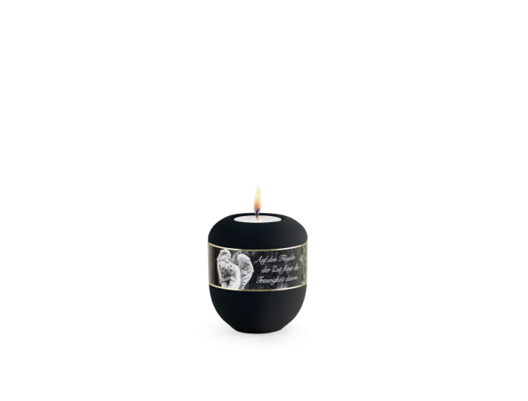 Edition Poesie, Samtton tiefschwarz - Gedenklicht, Engel , Auf den Flügeln…