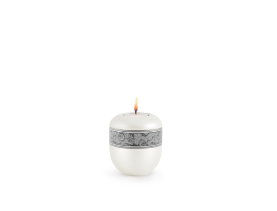 Edition Antiqua, perlmutt - Gedenklicht, Dekor Feder