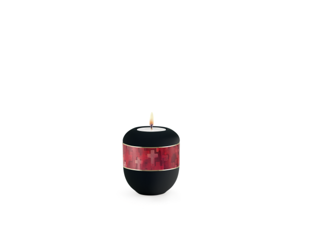 Edition Rouge, Samton tiefschwarz - Gedenklicht, Motiv Kreuze Edition Rouge, Samton tiefschwarz - Gedenklicht, Motiv Kreuze