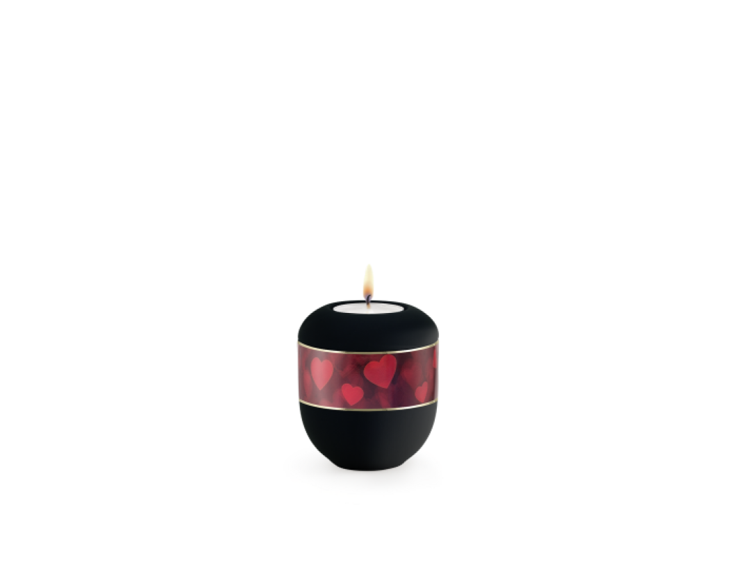 Edition Rouge, Samton tiefschwarz - Gedenklicht, Motiv Herzen Edition Rouge, Samton tiefschwarz - Gedenklicht, Motiv Herzen