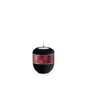 Edition Rouge, Samton tiefschwarz - Gedenklicht, Motiv Herzen