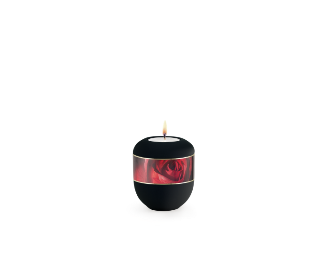 Edition Rouge, Samton tiefschwarz - Gedenklicht, Motiv Rose Edition Rouge, Samton tiefschwarz - Gedenklicht, Motiv Rose