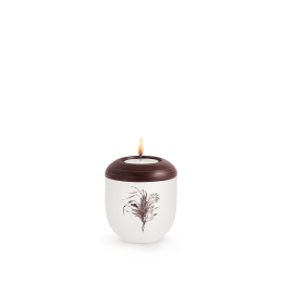 Edition Silva, Kastanienbraun handbemalt, Perlmutt-Mattweiß, Gräser Edition Silva, Kastanienbraun handbemalt, Perlmutt-Mattweiß, Gräser