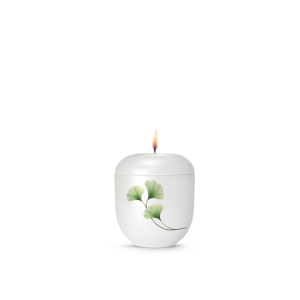 Edition Aurelia, Perlmutt weiss, Ginkgo, Gedenklicht