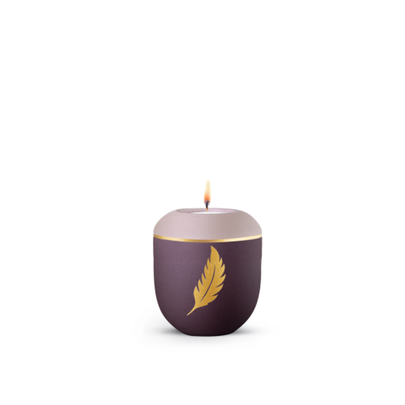 Edition Plumea, Berry/Rosé, goldene Feder, Gedenklicht