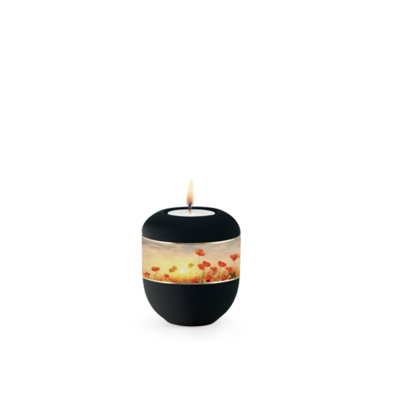 Edition Ventura, Samton schwarz, PEKA Motiv Mohn, Gedenklicht