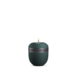 Gedenklicht, Infinity Veta, velvet Petrol, schwarz gebürstetes Dekor