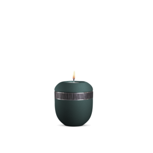 Gedenklicht, Infinity Veta, velvet Petrol, schwarz gebürstetes Dekor
