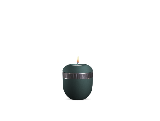 Gedenklicht, Infinity Veta, velvet Petrol, schwarz gebürstetes Dekor