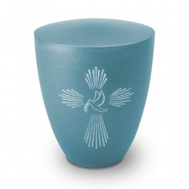 Genesis Gravur Taube und Kreuz Vergissmeinnicht