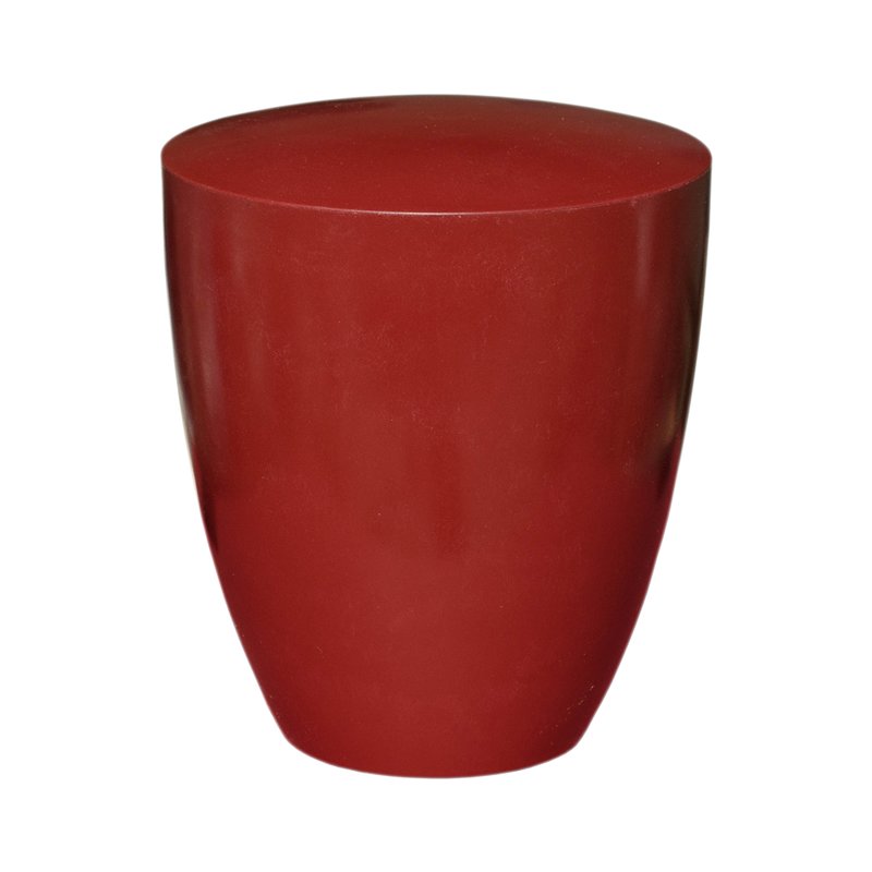 Die Alento Urne Genesis Classic in purpurrot hat eine glatte, runde Form mit einem leicht gewölbten Deckel und ist aus robustem Material gefertigt.
