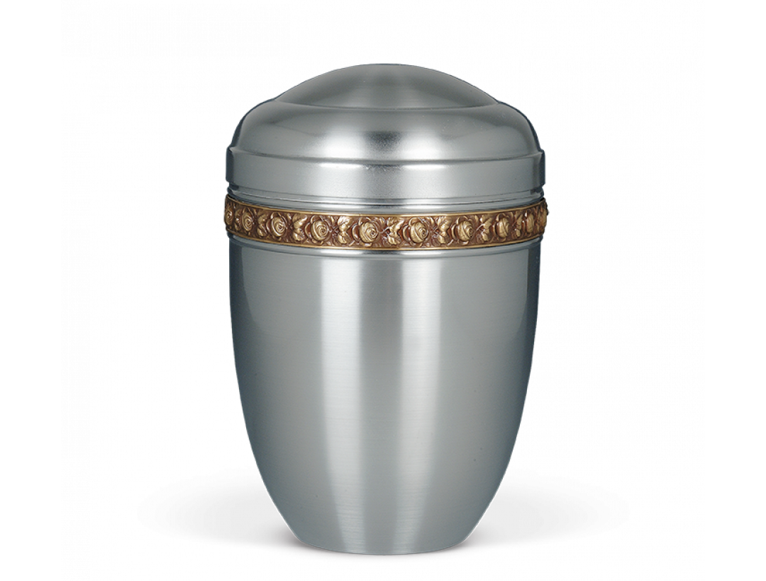 Stahlurne, ZIHESTA, Messing Rosenband