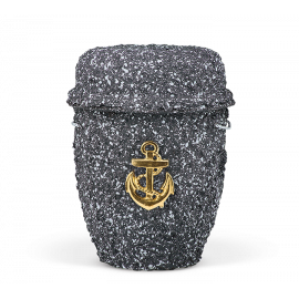 Seeurne, Zellulose, Granit-grau, Messing Anker