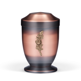 Kupferurne, Altkupfer, Rosenbund u. Sockel