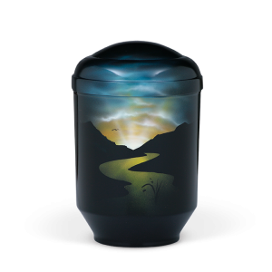 Stahlurne, Schwarz Airbrush 
