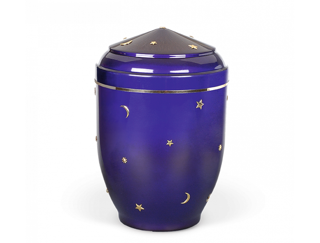 Kinderurne, Kobalt-Blau, Goldband, Sonne, Mond, Sterne