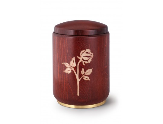 Buche, Beizung mahagoni Fräsung Rose, Messingsockel