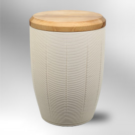 Urne Linie - Weiß mit Apfelbaumdeckel