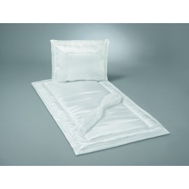 Deckengarnitur aus Serge mit Schleife und Stehsaum