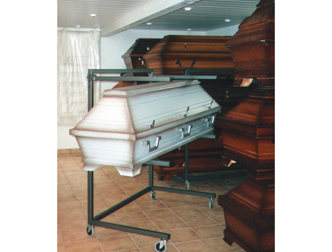 Sargregal für 4 Särge, zweiseitig belegbar Sargregal für 4 Särge, zweiseitig belegbar