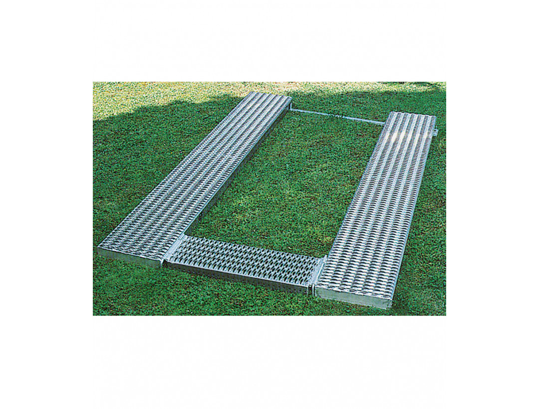 2 Längsroste 300x2800 mm, 1 Querrost 300x900 mm, 1 Traverse