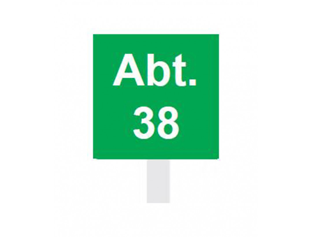 Abteilungsschild, 180 x 180 mm Abteilungsschild, 180 x 180 mm