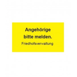 Hinweisschild in Siebdruck 