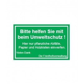 Schild zur Abfalltrennung 