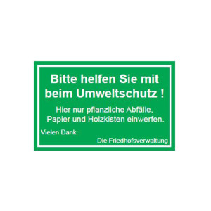 Schild zur Abfalltrennung 