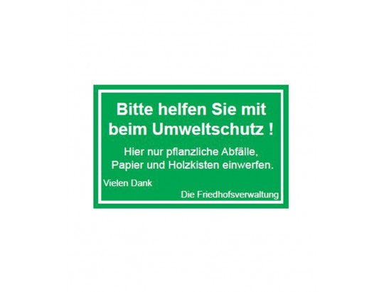 Schild zur Abfalltrennung 