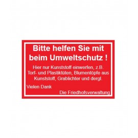 Schild zur Abfalltrennung 