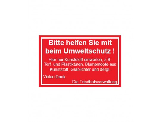 Schild zur Abfalltrennung 