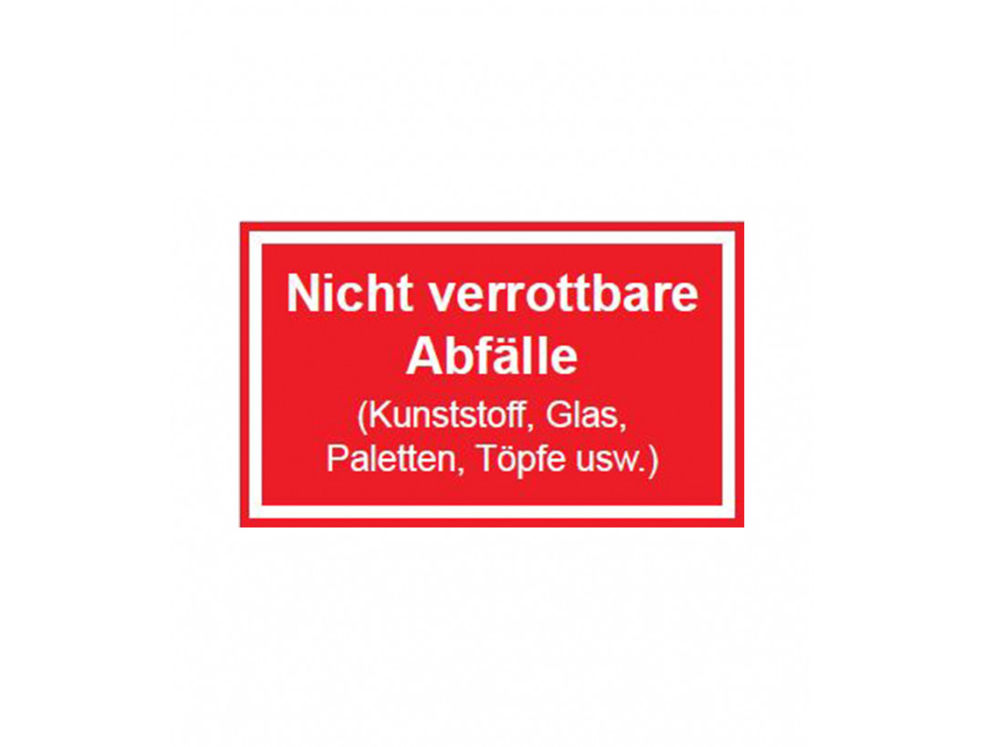 Schild zur Abfalltrennung 