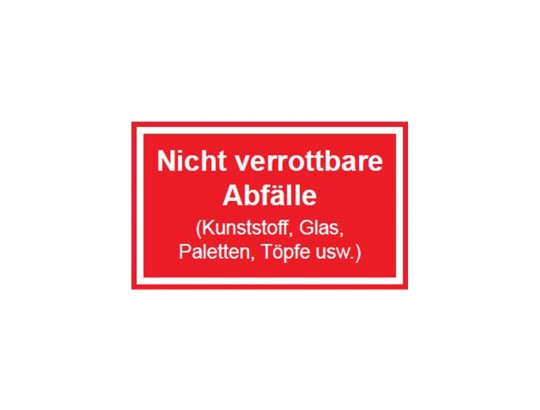 Schild zur Abfalltrennung 