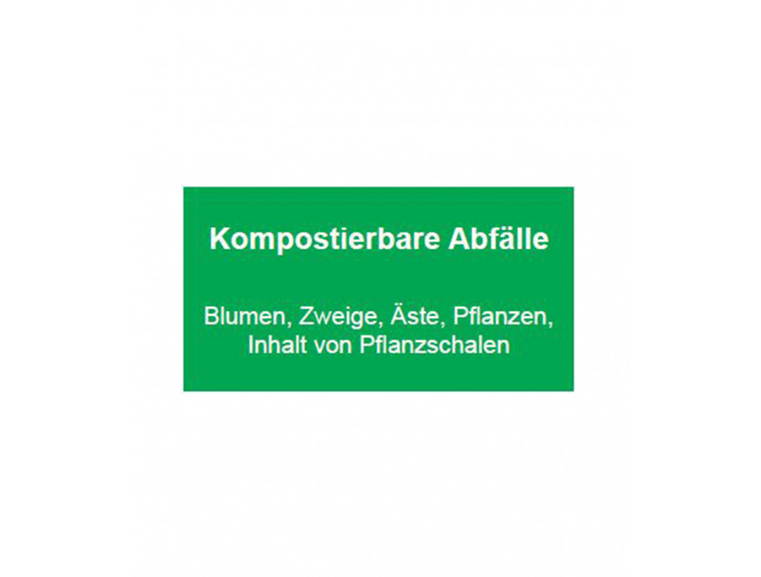 Schild zur Abfalltrennung 