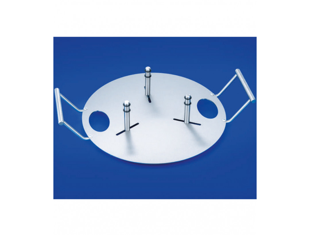 Urnentrage aus Edelstahl mit Griffmulden, 3 verstellbaren Bolzen und Tragegriffen 