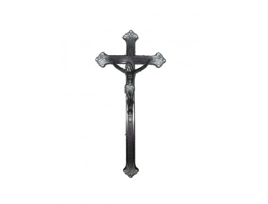 Sargkreuz Kunststoff zinn, barocke Form